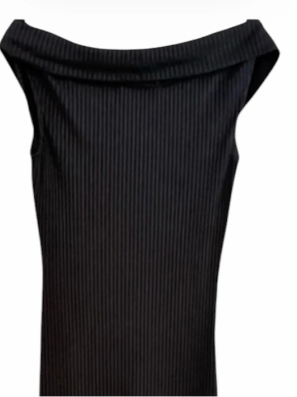 Michael Kors Black Ribbed Knit Bodycon Dress Drape Cowl Neck Sleeveless S